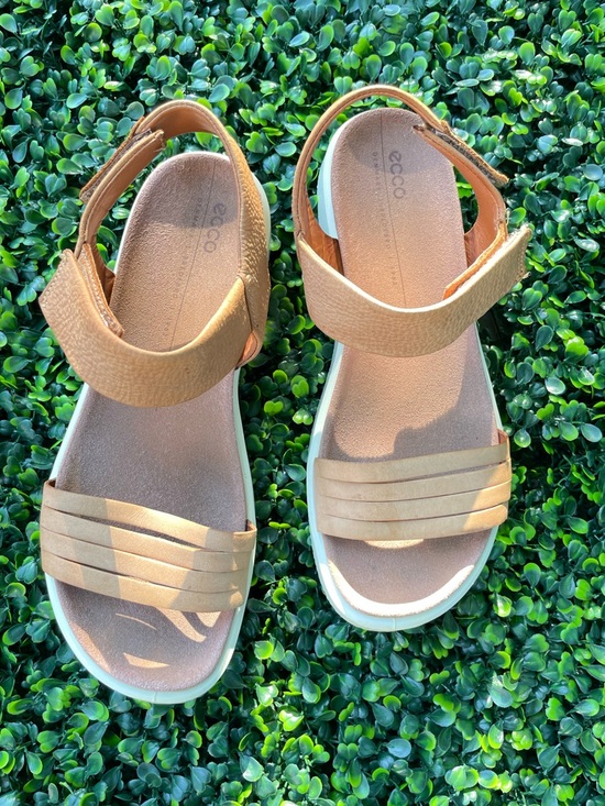 Ecco Shoes - Ecco women’s Cognac Brown Hook-and-Loop Sandals